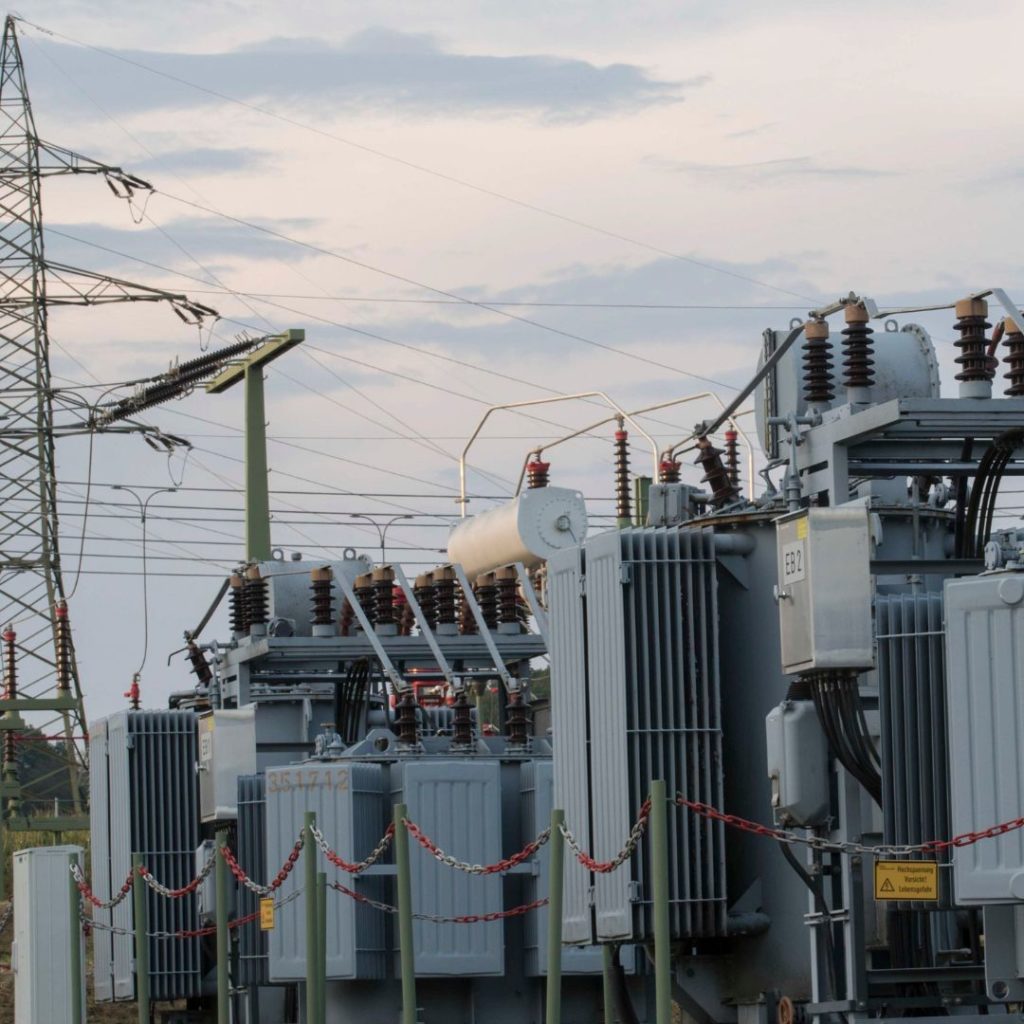 electricity transformers as apart of a power grid and power supply