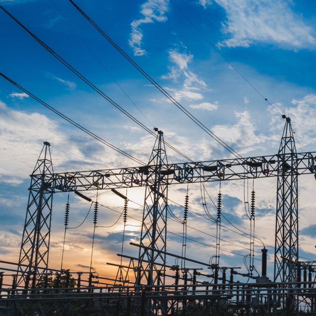 morning view of a substation tower